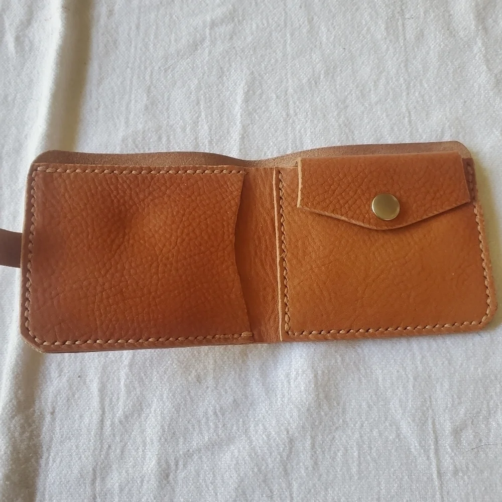 Josh Gordon Italian Leather Full Grain Hand-cut & Hand-Stitch Snap Closur Wallet